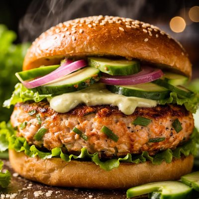 Image of Wasabi Salmon Burgers