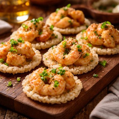 Image of Wasabi Shrimp on Rice Crackers