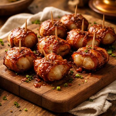 Image of Water Chestnuts Wrapped in Bacon