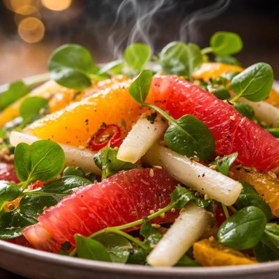 Image of Watercress Jicama Orange and Grapefruit Salad