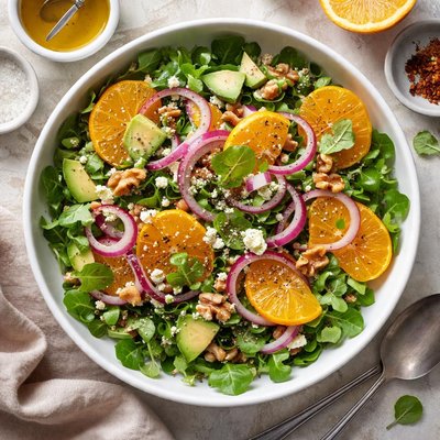 Image of Watercress Orange and Red Onion Salad