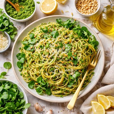 Image of Watercress Pesto Pasta