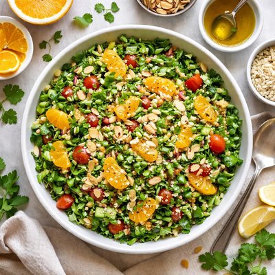 Image of Watercress Tabbouleh with Oranges and Almonds Fast