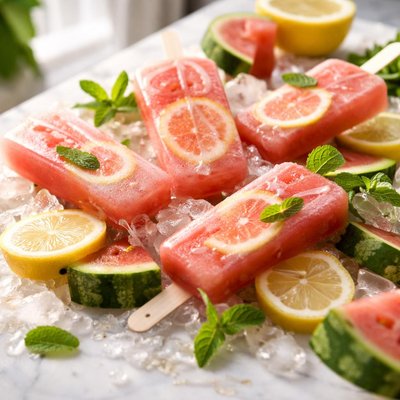 Image of Watermelon Lemonade Ice Pops