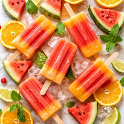 Image of Watermelon Orange Popsicles