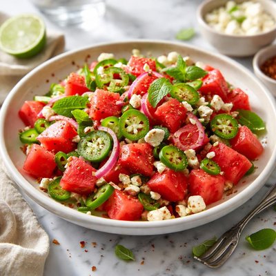 Image of Watermelon Salad with Jalapeno and Lime