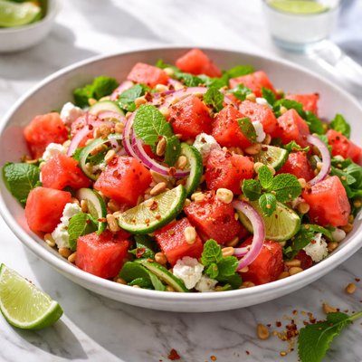 Image of Watermelon Salad with Lime Dressing