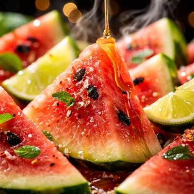 Image of Watermelon Wedges with Lime and Honey