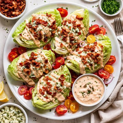 Image of Wedge Salad with Barbecue Ranch Dressing