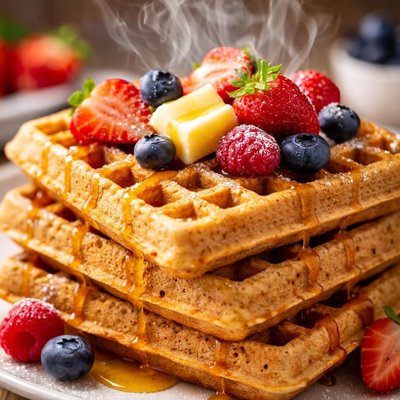 Image of Weekend Whole Wheat Waffles