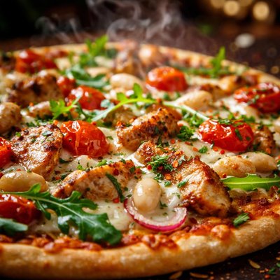 Image of Weeknight Roasted Chicken White Bean Pizza