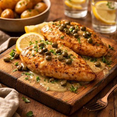 Image of Weight Watchers Chicken Breasts with Caper Sauce for Two