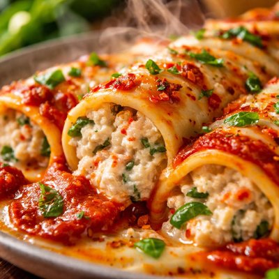 Image of Weight Watchers Crab Ricotta Basil Cannelloni