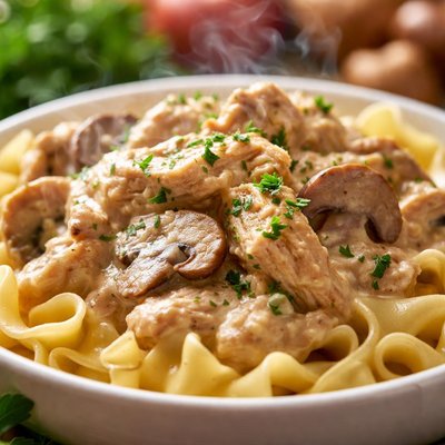 Image of Weight Watchers Crock Pot Chicken Stroganoff Remake