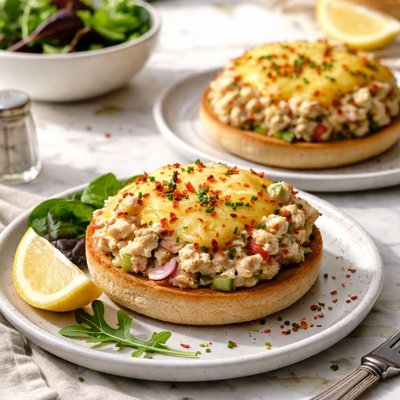 Image of Weight Watchers Hot Tuna Melt on English Muffin