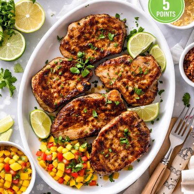 Image of Weight Watchers Rum Marinated Pork Chops 5pts