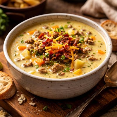 Image of Weight Watchers Slow Cooker Cheeseburger Soup