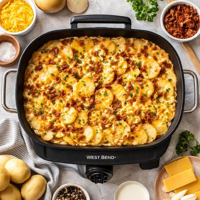 Image of West Bend Electric Skillet Scalloped Potatoes