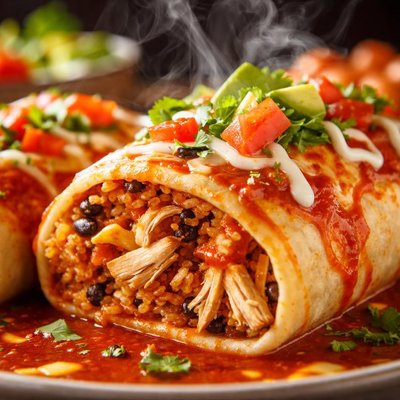 Image of Wet Chicken or Turkey Burritos