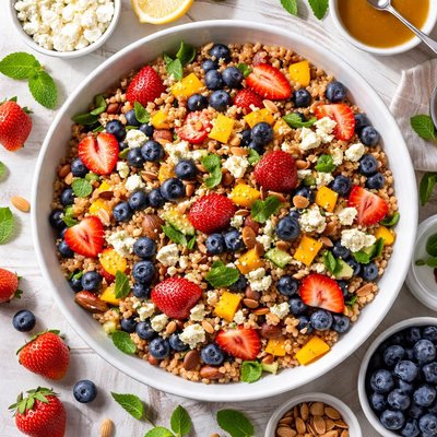 Image of Wheat Berry Salad with Fruit Feta