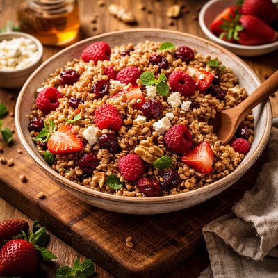 Image of Wheat Berry Salad with Red Fruit