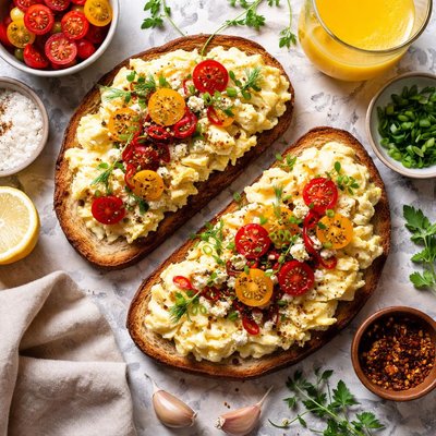 Image of Whipped Eggs on Toast