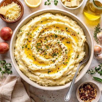 Image of Whipped Potatoes with Parmesan Asiago Cheese