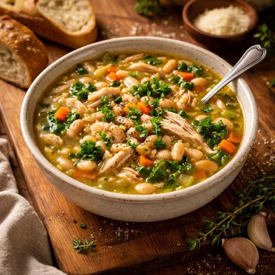 Image of White Bean and Chicken Soup