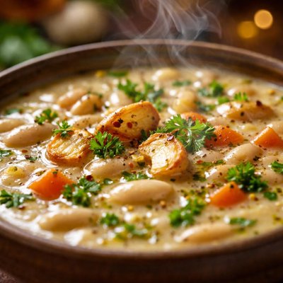 Image of White Bean and Roasted Garlic Soup
