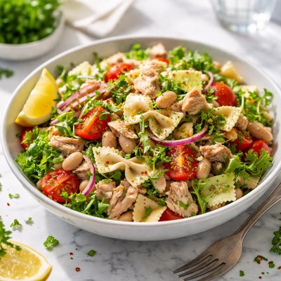 Image of White Bean and Tuna Pasta Salad