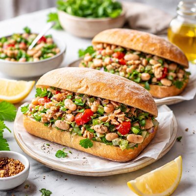 Image of White Bean and Tuna Salad Sandwiches