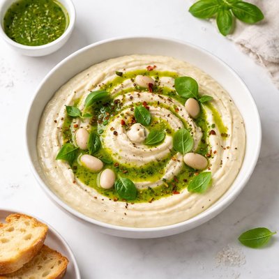 Image of White Bean Dip with Basil Oil