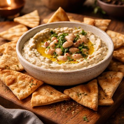 Image of White Bean Dip with Pita Chips