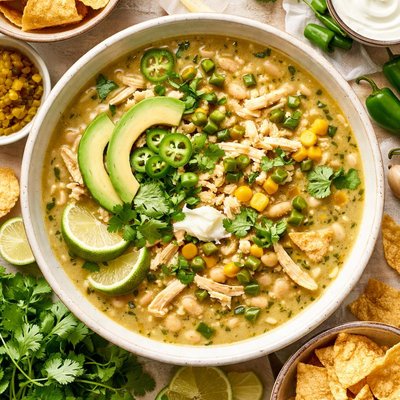 Image of White Bean Green Chile Pepper Soup