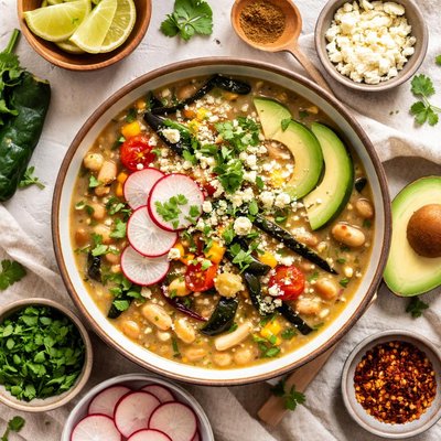 Image of White Bean Rajas Soup