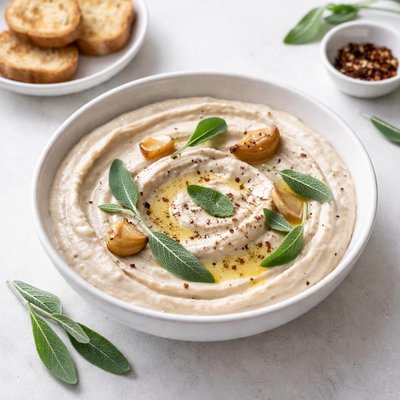 Image of White Bean Sage and Roasted Garlic Spread