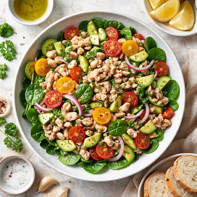 Image of White Bean Tuna and Spinach Salad