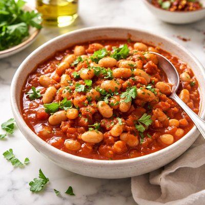 Image of White Beans in Tomato Sauce