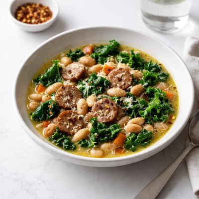 Image of White Beans Sausage Kale Stew