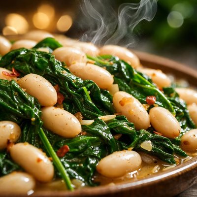 Image of White Beans Spinach on the Side