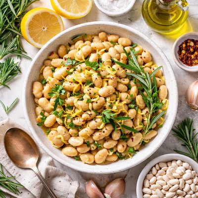 Image of White Beans with Lemon Garlic and Rosemary