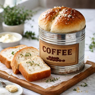 Image of White Bread Baked in a Coffee Can