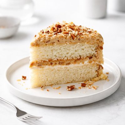 Image of White Cake with Coconut Pecan Frosting