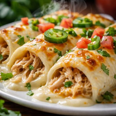 Image of White Chicken or Turkey Enchiladas