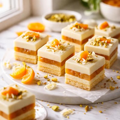 Image of White Chocolate Apricot Jam Cake Bites
