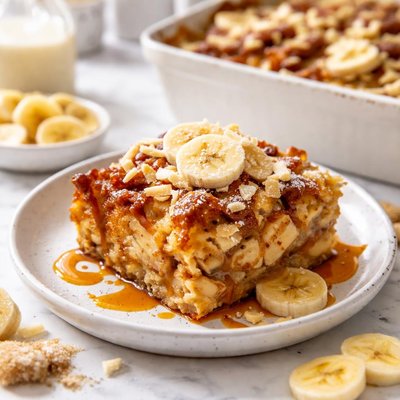 Image of White Chocolate Banana Bread Pudding