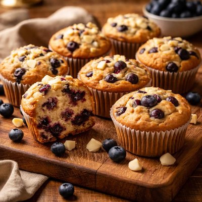 Image of White Chocolate Blueberry Muffins