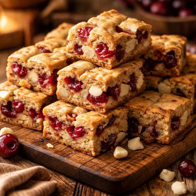 Image of White Chocolate Cherry Blondies