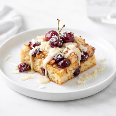 Image of White Chocolate Cherry Bread Pudding