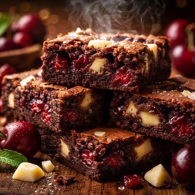 Image of White Chocolate Cherry Brownies